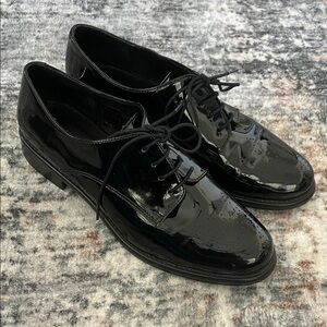 Classic Black Patent Leather Dress Shoes 38